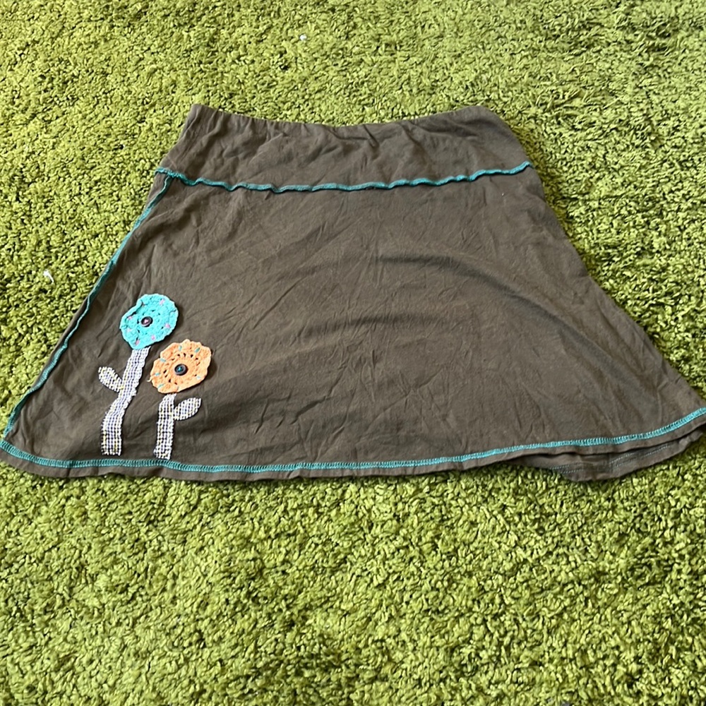 dark green mini skirt